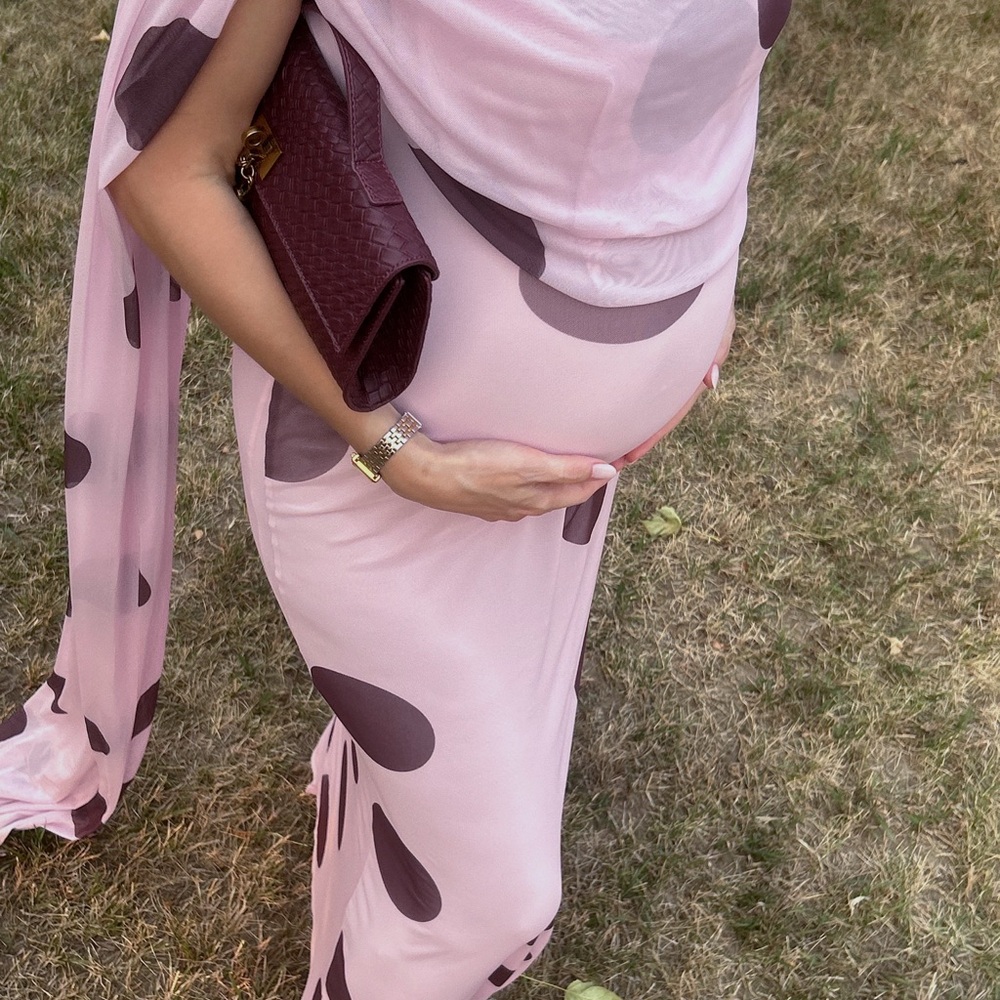 ASOS Elegant Pink Polka Dot Cape Dress - Picture 3 of 4